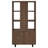 Rodger Walnut 3-Shelf Cabinet Bookcase