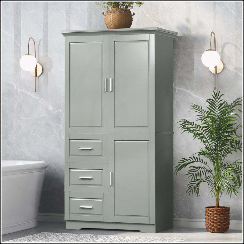 Armoire de rangement polyvalente avec plusieurs compartiments pour divers espaces, Gris