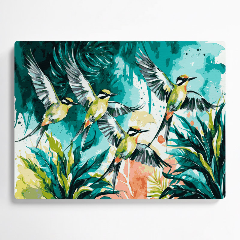 Art mural en métal oiseaux, H 16 po x l 20 po