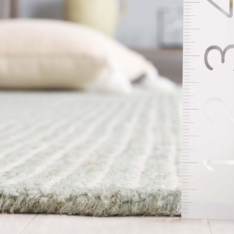 Tapis rayé performance en laine / coton touffeté Vighnesh, Tapis de couloir 2 pi 3 po x 6 po
