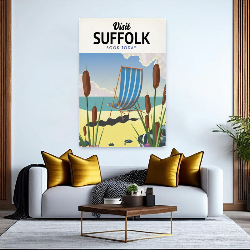 Art mural de chaise de plage d'été, H 60 po x l 40 po