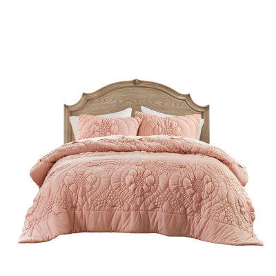 3-Piece Full/Queen Comforter Set,Pink