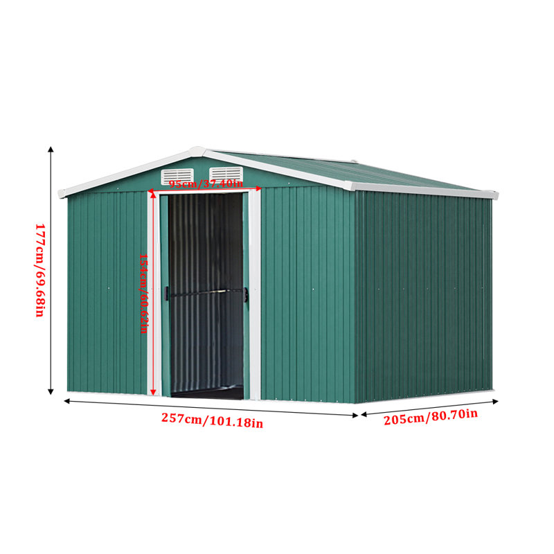 Green Metal Storage Shed