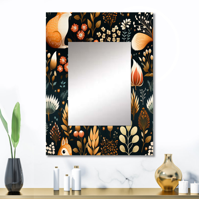 Arroe Squirrel Delight - miroir décoratif imprimé animal, miroir mural imprimé animal, impression d'art en métal