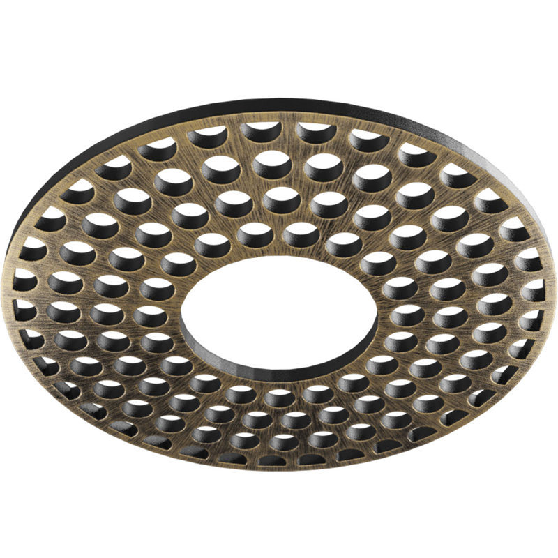 Fink Architectural Grade PVC Pierced Ceiling Medallion, 28" H x 28" W x 0.75" D, Antiqued Pale Gold