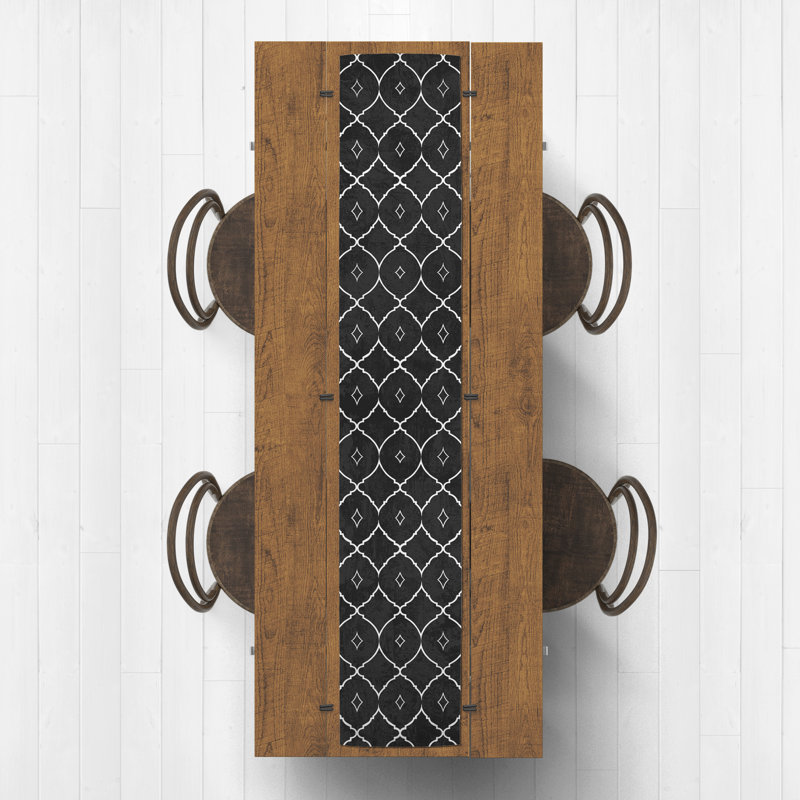 Barkbridge Rectangle Polyester Table Runner, 72'' x 16'', Black