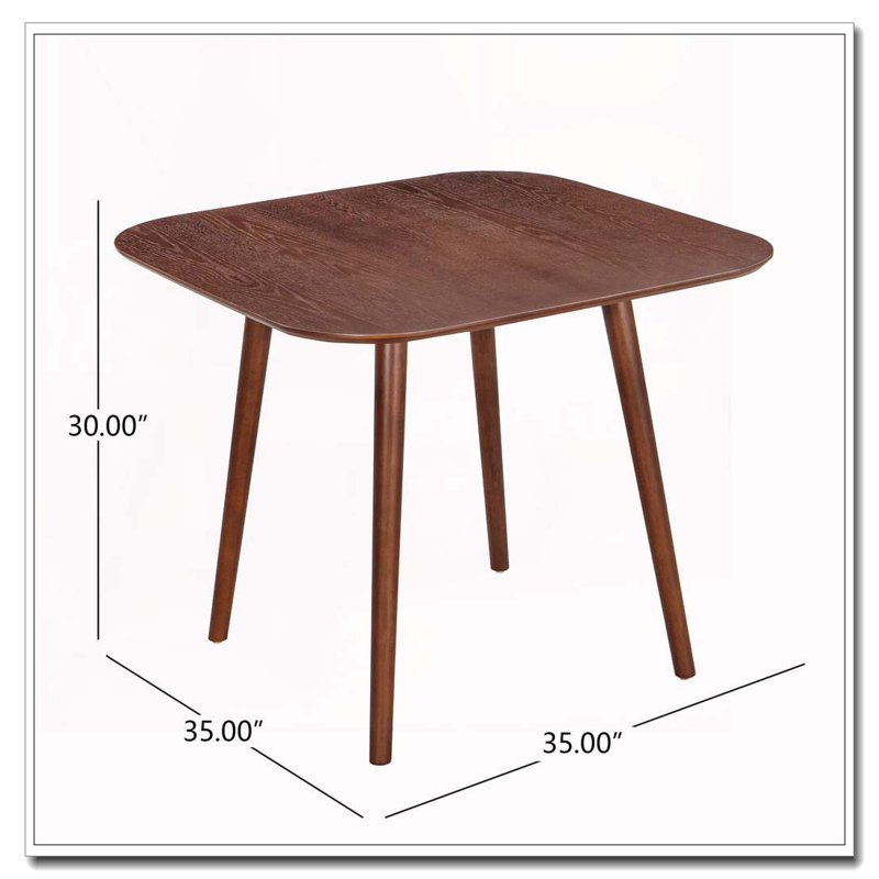 Wood Square Dining Table, Dark Walnut