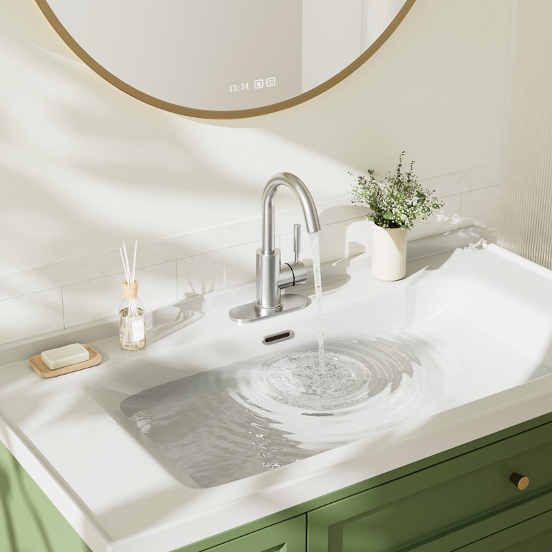 Single-Hole Single-handle Bathroom Faucet with Drain Assembly