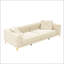 Canapé-lit 97,7 pouces convertible 3-en-1 avec siège profond, conception moderne capitonnée, canapé 4 places et repose-pieds mobile pour une utilisation polyvalente-132952834