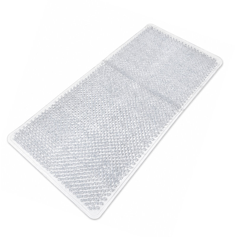 Tapis de baignoire transparent en PVC antidérapant transparent avec ventouses et surface de massage Luffah - 35 po x 16 po