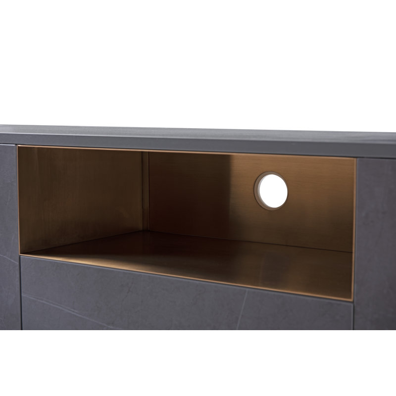 Aliyahmarie Unfinished TV Stand for TVs up to 78", Dark Grey/Brown