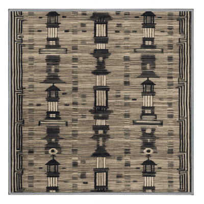 Machine Washable Art Deco Grey Area Rug