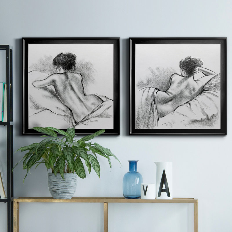 Doux dimanche I - impression sur toile encadrée 2 pièces, H 30,5 po x l 61 po x P 1,5 po, Noir