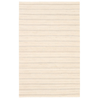 Ebern Designs Ascent Handmade Striped Beige/Light Gray Area Rug (18" Swatch)