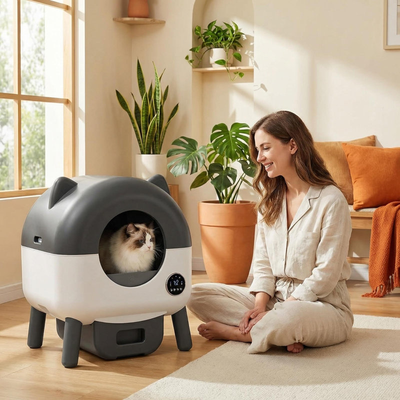 Polyethylene Plastic Self-Cleaning Litter Box