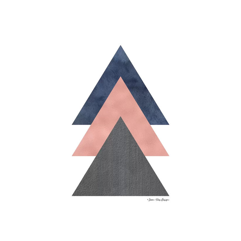 " Triangles I " by Seven Trees Design Painting Print, 18" H x 12" W x 1.5" D