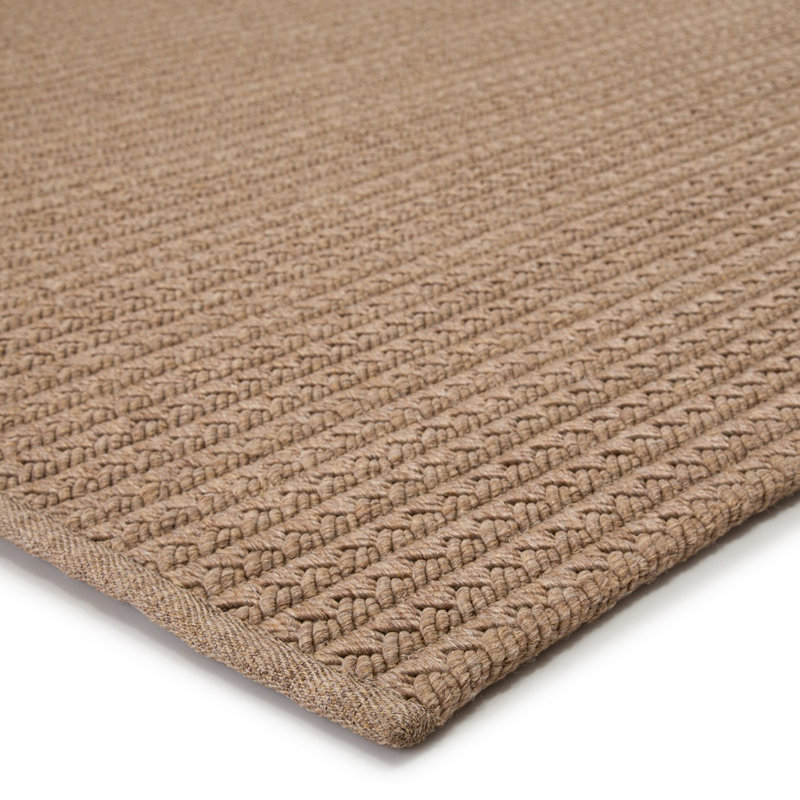 Iver Indoor/ Outdoor Solid Tan Area Rug, Rectangle 2' x 3'