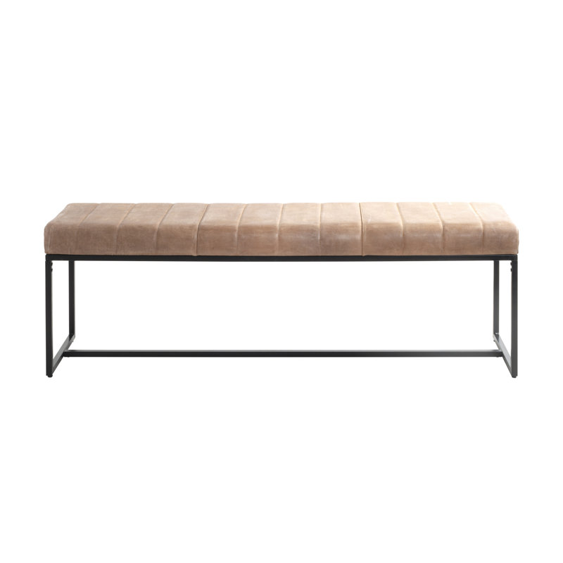 Lazzaro Genuine Leather Upholstered Bench