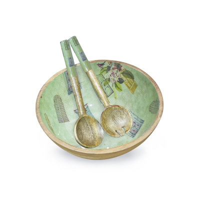 Gracie Oaks Itza Wood Salad Bowl