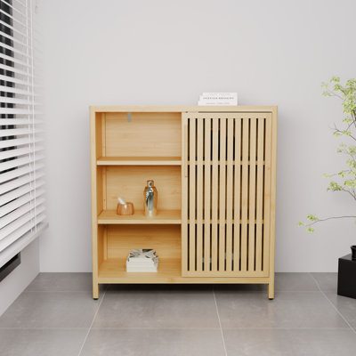 Large-capacity Storage Shelf For Living Rooms And Bathrooms - Single-door Cabinet With 2 Open Shelves, Small Slim Spaces, Frame, 30.36 In Depth Various Life Scenes Can Be Used Bedrooms, Bathrooms,