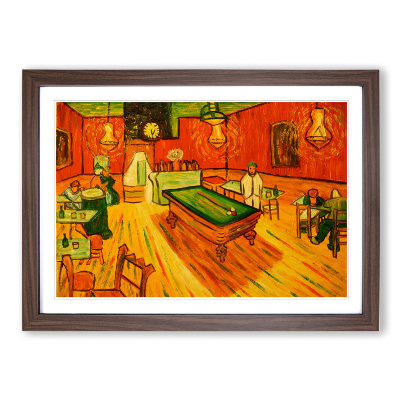The Night Cafe Vol.1 by Vincent Van Gogh - Picture Frame Painting, Walnut Framed, 36cm H x 48cm W x 2cm D