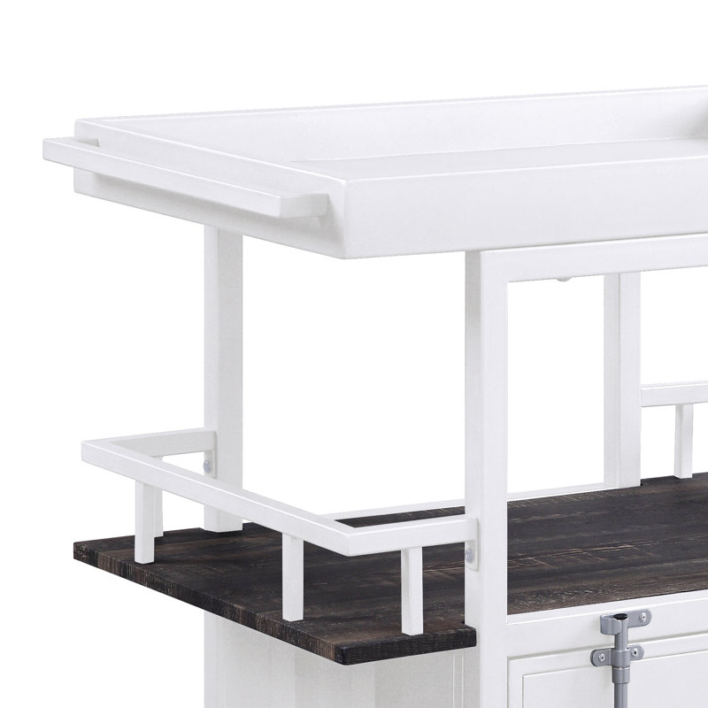 Chariot-bar rectangulaire avec compartiments Cargo, Blanc