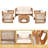 4-Pc Curved Acacia Patio Set with Woven Rope & Water-Resistant Cushions-882392417