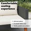 Canapé de patio simple vidaXL, structure en poly rotin et acier thermolaqué, résistant aux intempéries, coussins inclus, mobilier d'extérieur modulaire léger, facile à nettoyer, noir avec coussins blanc crème-1353201832-1353201833