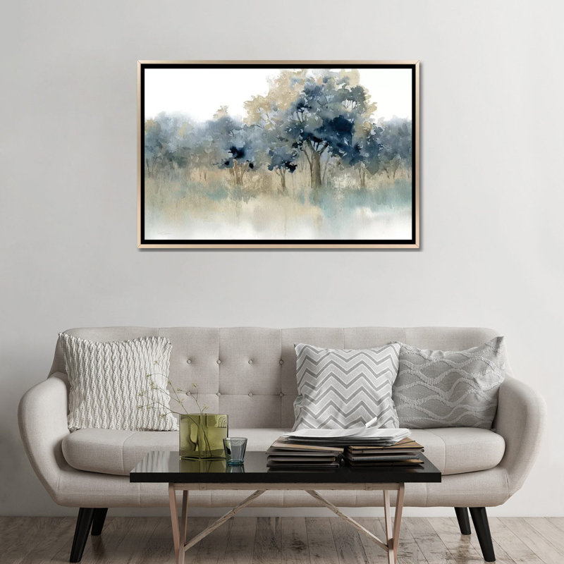 «Water's Edge II» par Carol Robinson, reproduction sur toile tendue, H 32 po x l 48 po x P 1 po, Encadrement champagne