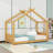 Wood House Floor Bed With Slats-376006406-376006405
