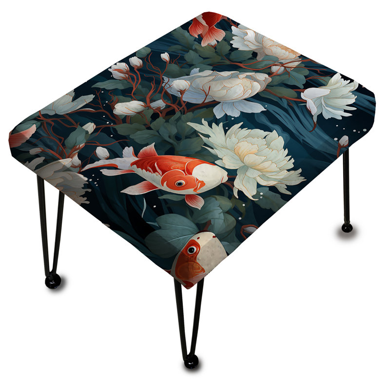 Ethereal Swimmers The Koi S Grace - Repose-pieds rectangulaire japonais