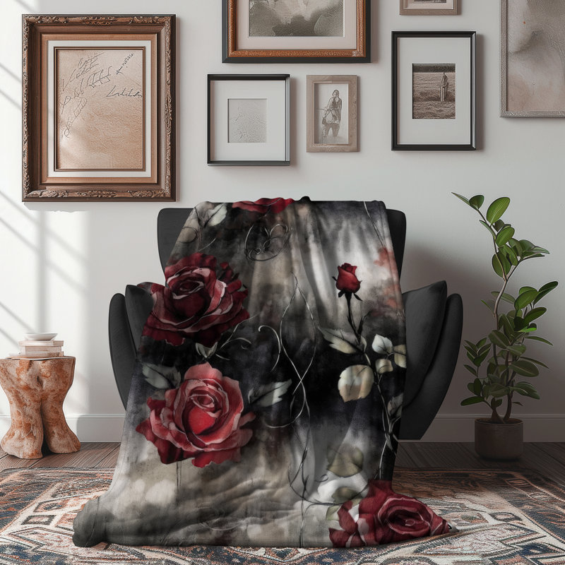 Enigmatic Bloomed Chain - 1 pièce Sherpa Premium - reproduction d'art luxueuse, Lit simple