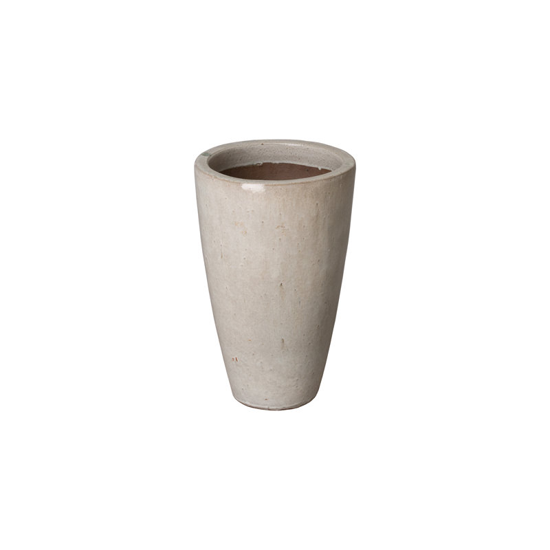 Graford Handmade Ceramic Planter, Distressed White, 21" H x 13" W x 13" D