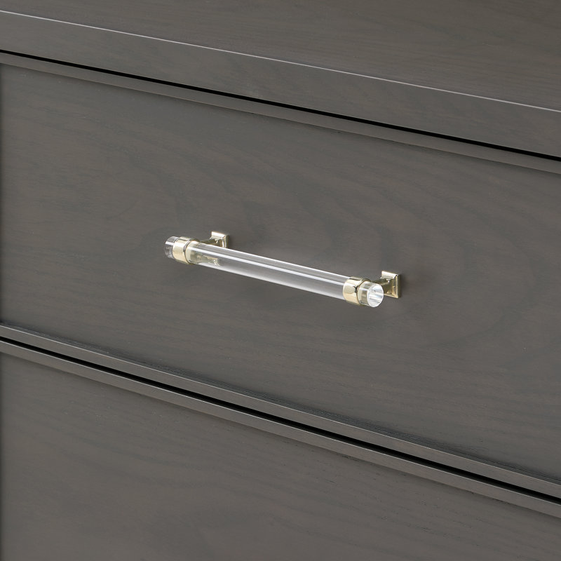Vienna 6 Drawer Dresser, Darkwash Ash With Acrylic
