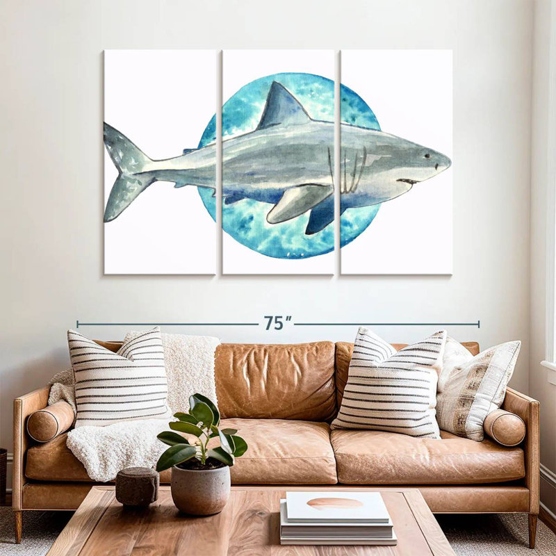 Watercolor Shark, 42" H x 65" W