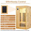 Sauna infrarouge pour 1-2 personnes - 6 panneaux chauffants, bois de pruche, audio Bluetooth