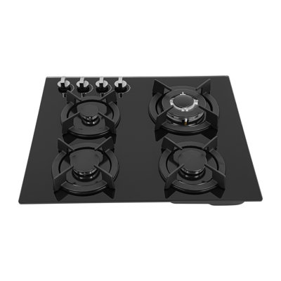 YIYIBAG 20" 22" 24" 30" 36" 40" 48" 60" Black Smart 4 Burner Cooktop with Dual Size Power Burner and with Downdraft Ventilation
