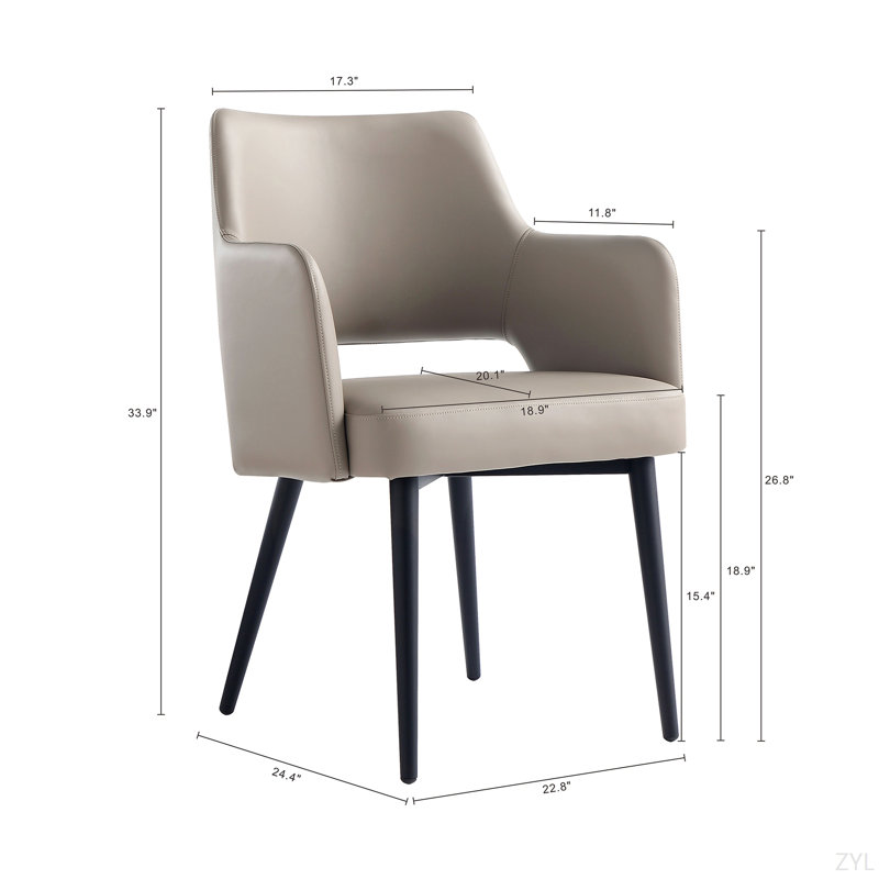 Fauteuil en métal et cuir Vegan, Taupe