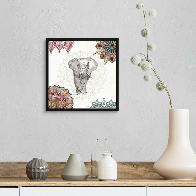 Reproduction d'art sur toile, Toile avec cadre noir, H 14 po x l 14 po x P 2 po