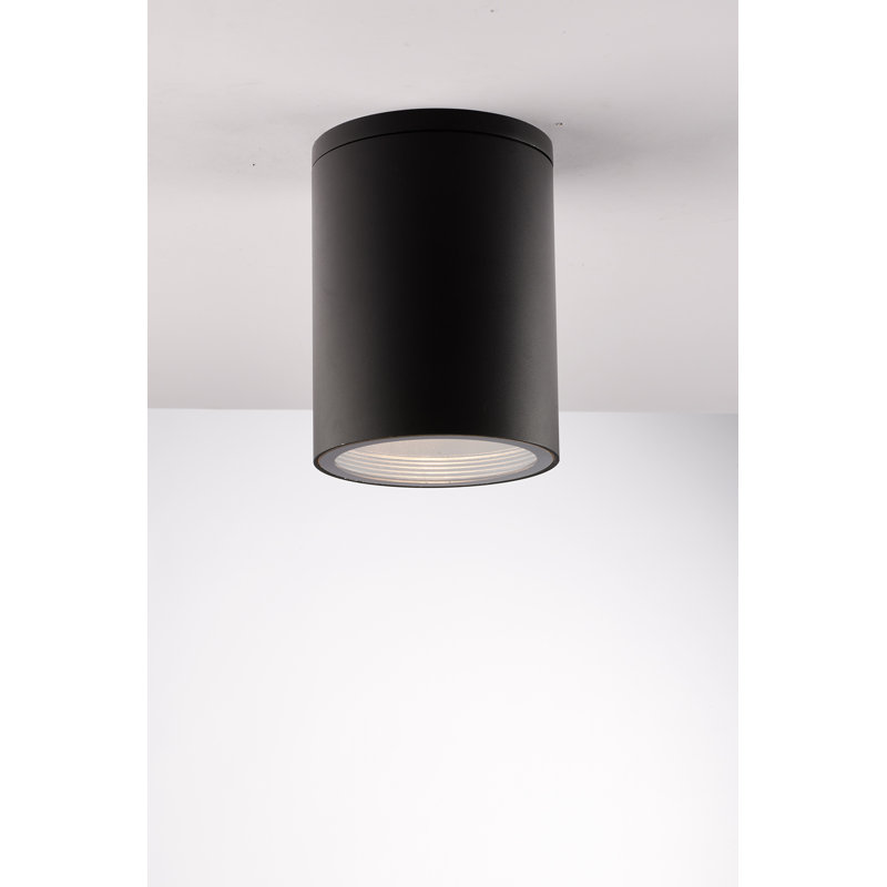 1 - Bulb Outdoor Flush Mount, Black