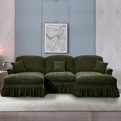 107.50" W Free Combination Modular U-Shape Couch with Two Movable Ottoman