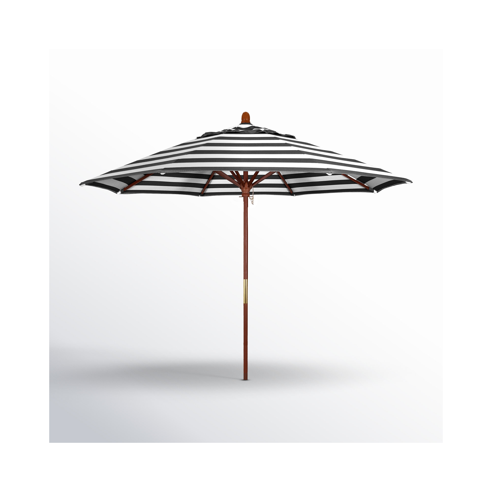 Manford 108'' Sunbrella® Outdoor Umbrella, Cabana Classic Black Stripe Sunbrella®