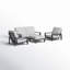 Hoyt 4-Piece Aluminum Lounge Outdoor Modern Conversation Sofa Set with Custom Cover-108357012