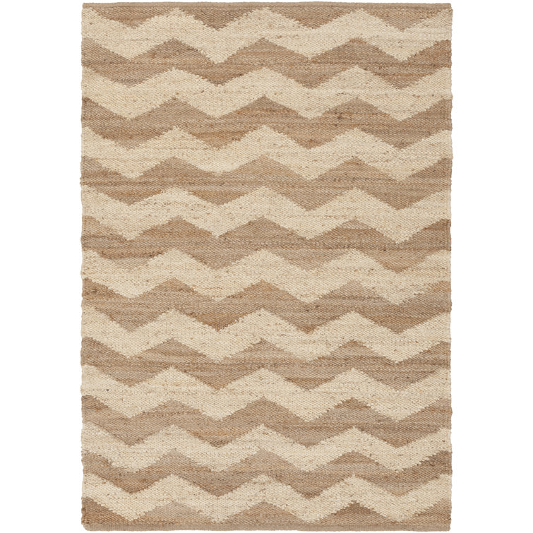 Tapis brun clair / ivoire tissé à la main Hermine