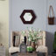 Miroir hexagonal 18,5 "x 18,5" avec cadre en bois massif, décoration murale pour le couloir de la salle de bain du salon-115297251