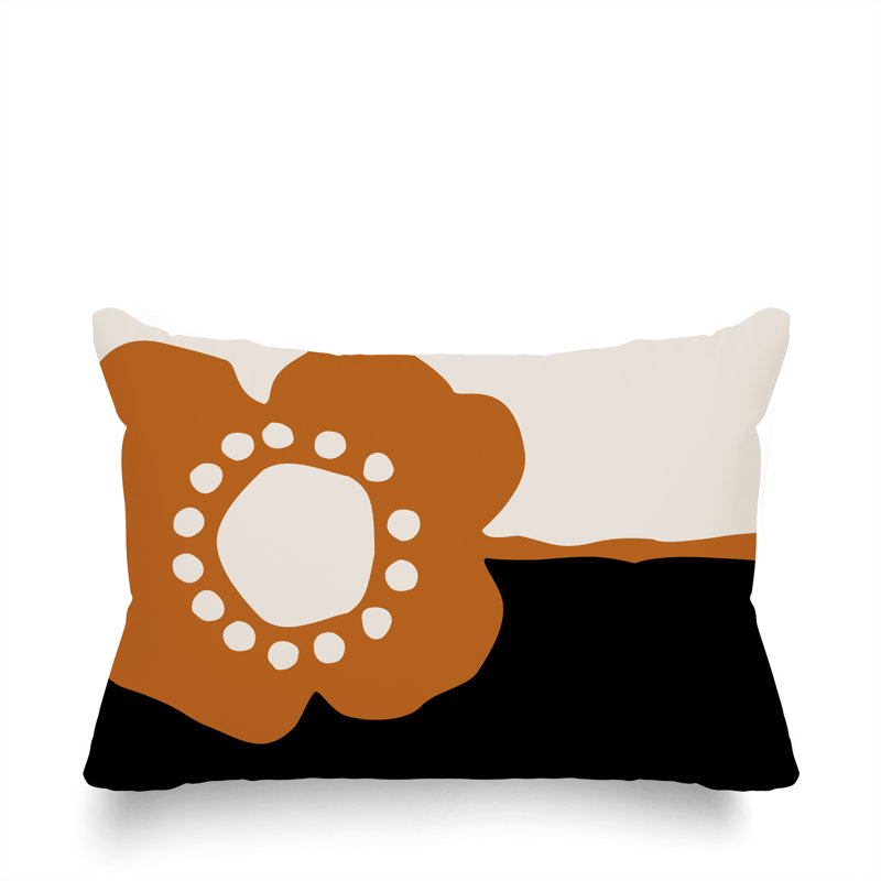 Coussin lombaire réversible intérieur / extérieur Sofi Minimalist, H 18 po x l 25 po, Orange brûlé