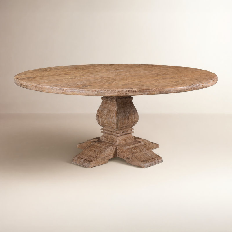 San Rafael Round Solid Wood Dining Table, 30" H x 72" W x 72" D, Brown
