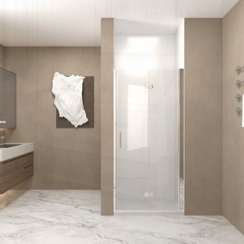 Porte de douche pliante en verre trempé avec cadre en aluminium chromé, résistante aux explosions pour plus de sécurité et d'optimisation de l'espace