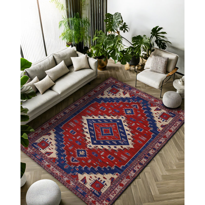 Tapis marocain en coton et polyester à imprimé numérique Gulhayo, Tapis de couloir 3 pi 4 po x 10 pi 6 po