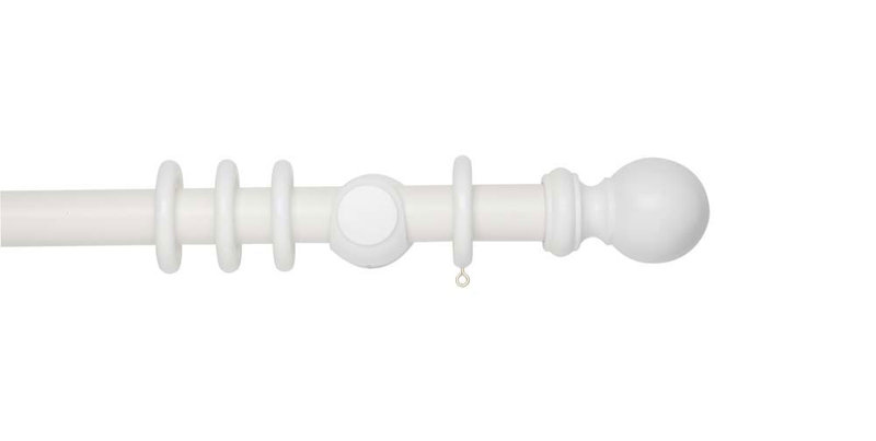 Curtain Pole and Hardware Set, 3.5 cm L x 240 cm W, White